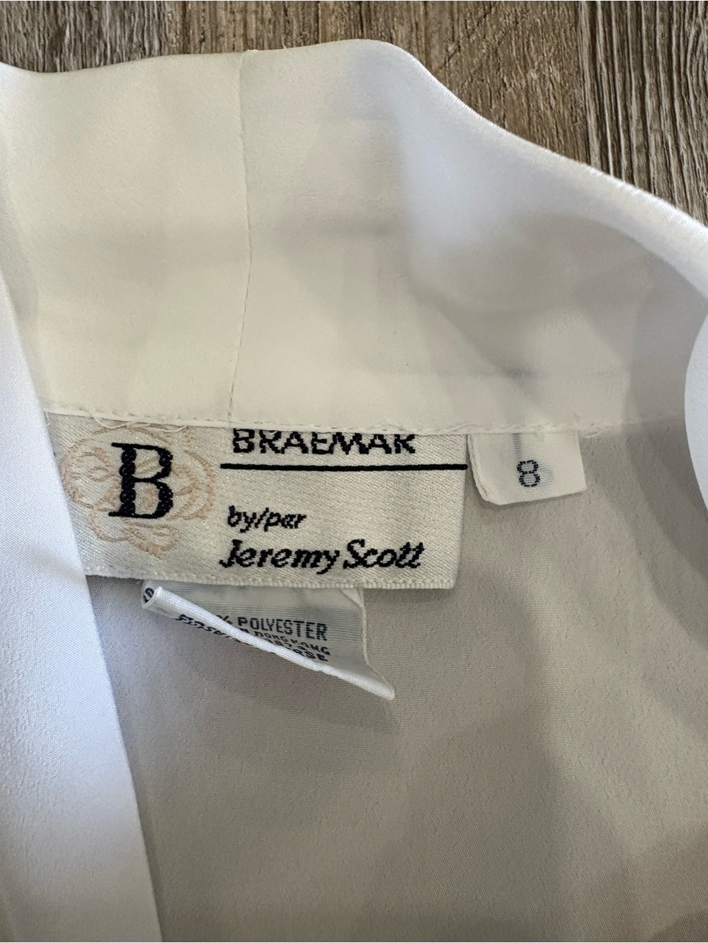 Vintage Braemar White Draped Blouse Size 8 - Picture 3 of 5